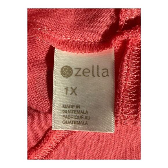 Zella Women's Plus 3/4 Sleeve Asymmetrical Knot Top Pink Size 1X Blouse‎ NWOT - Picture 4 of 9
